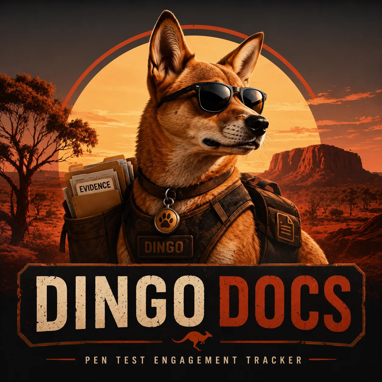 DingoDocs dingo carrying assessment evidence in the Australian outback